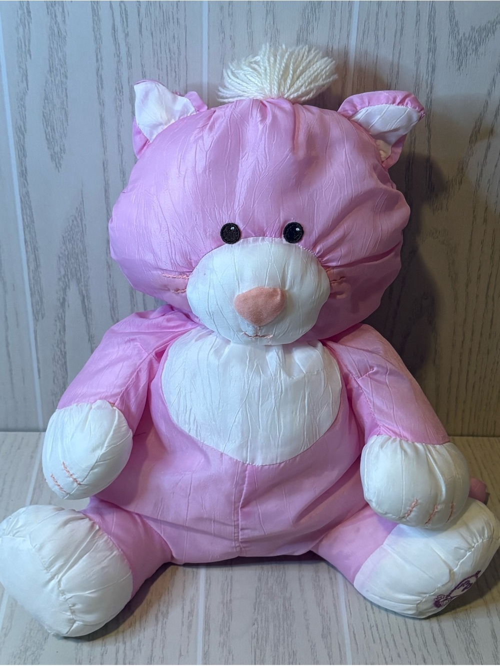 Vintage 1986 Fisher-Price Puffalump Pink Cat Plush